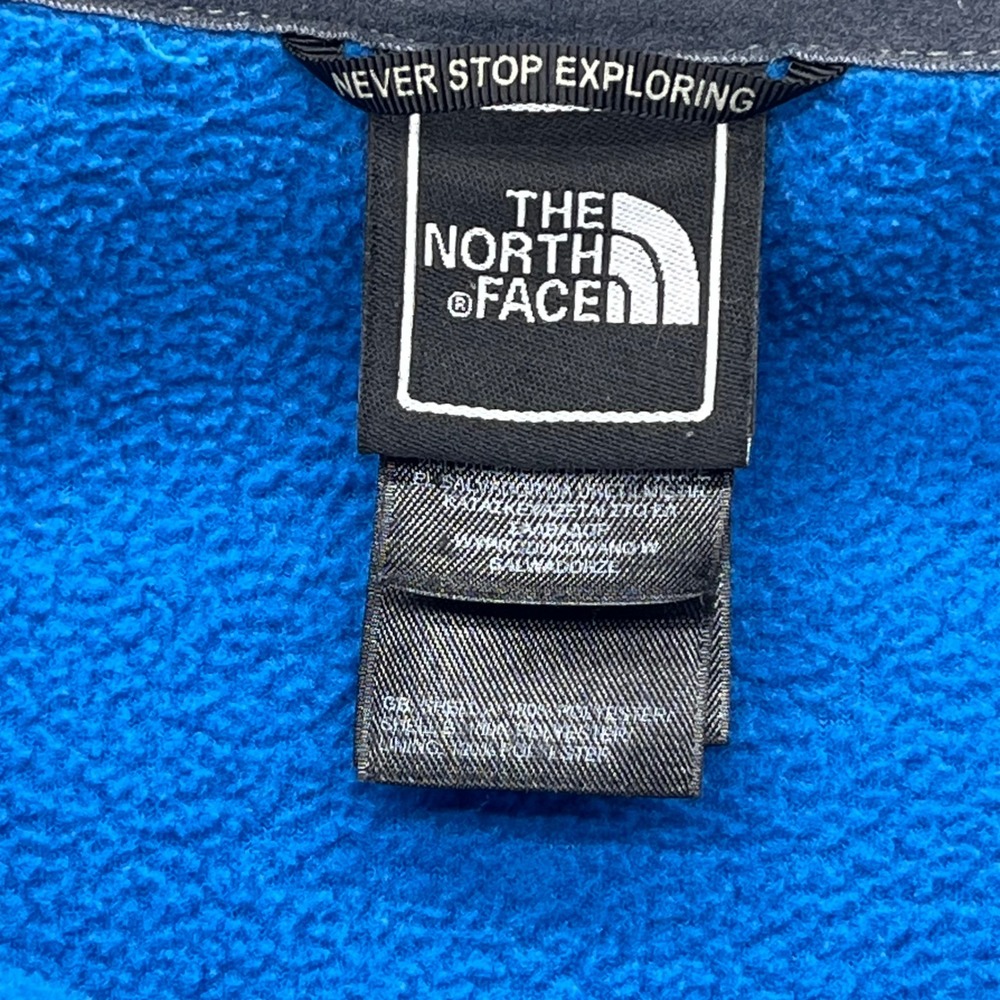 The North Face Blue Gray Fleece Full Zip Jacket Men Large Never Stop‎ Exploring - Picture 3 of 11
